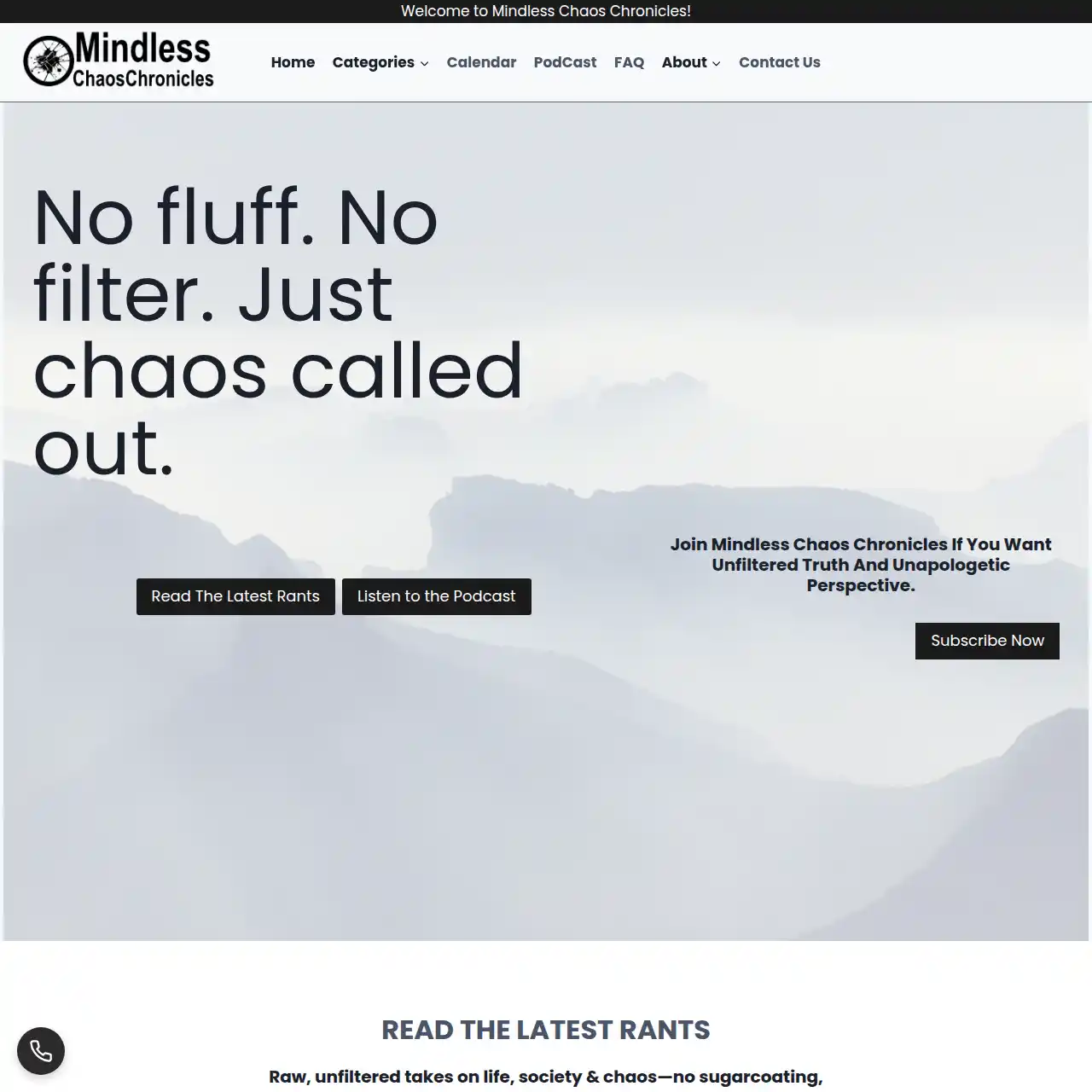 Mindless Chaos Website Preview